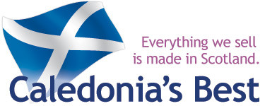 Caledonia’s Best logo with the Scottish flag and its made-in-Scotland motto.