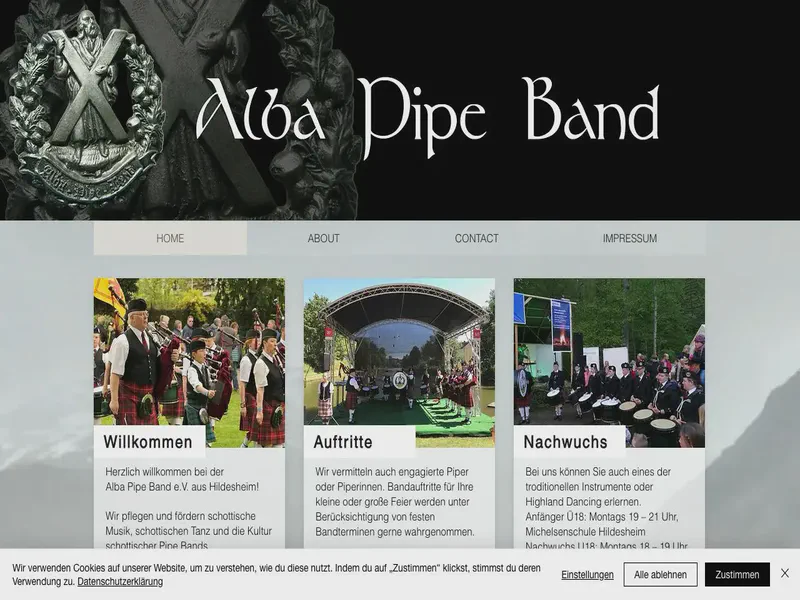 Website preview for alba-pipe-band.de