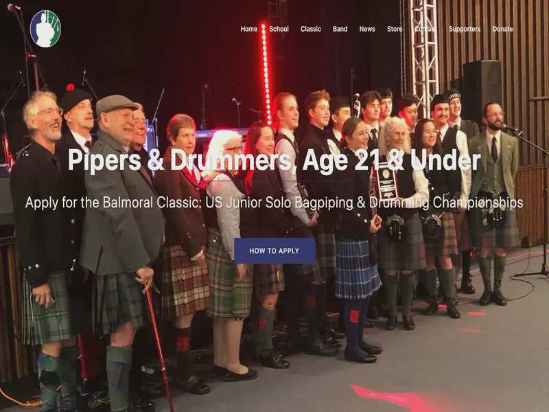 Website preview for balmoralschoolofpiping.org