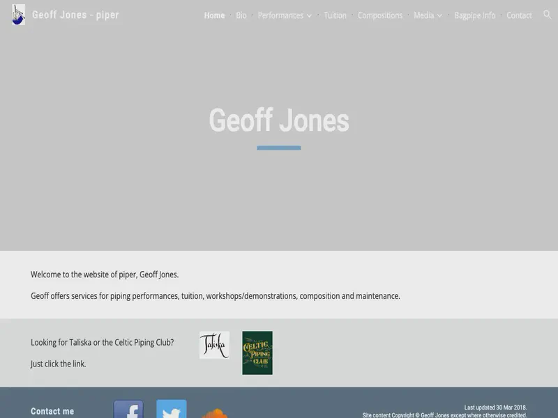 Website preview for geoffjones.info