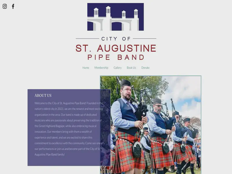 Website preview for www.citystaugpipeband.com