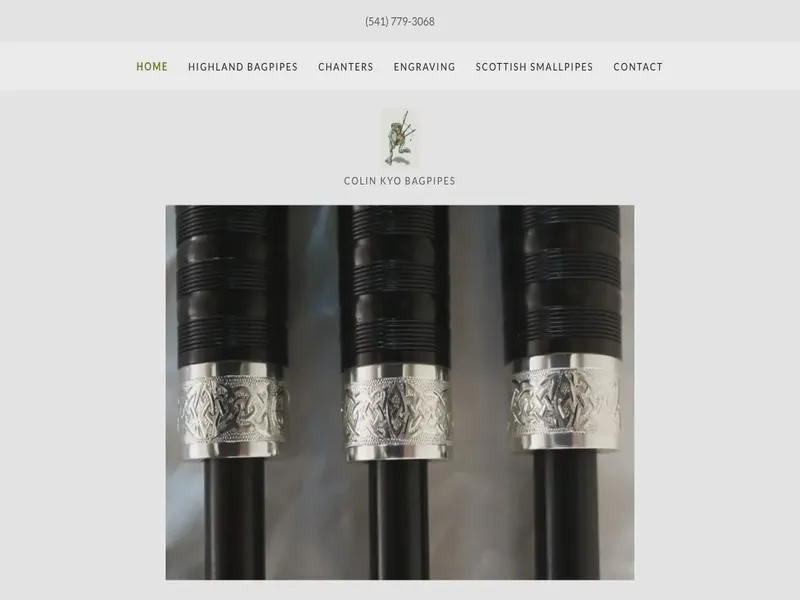 Website preview for www.colinkyobagpipes.com