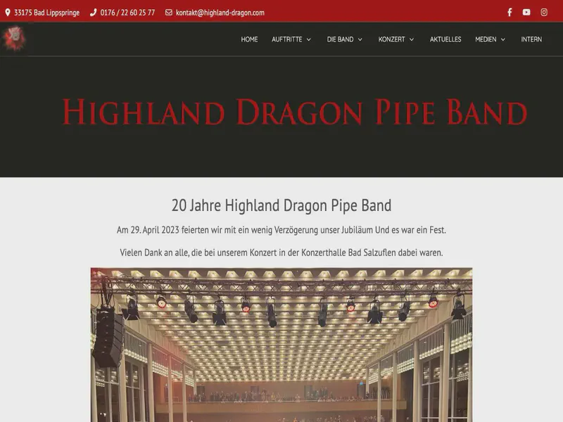 Website preview for www.highland-dragon.com