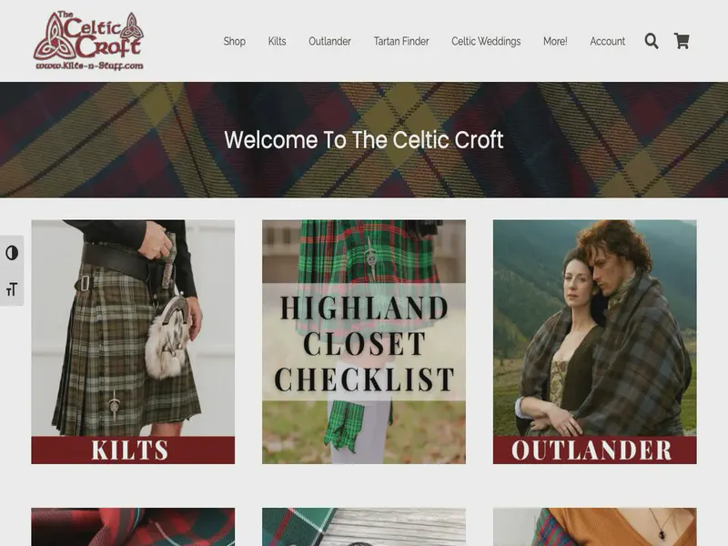 Website preview for www.kilts-n-stuff.com