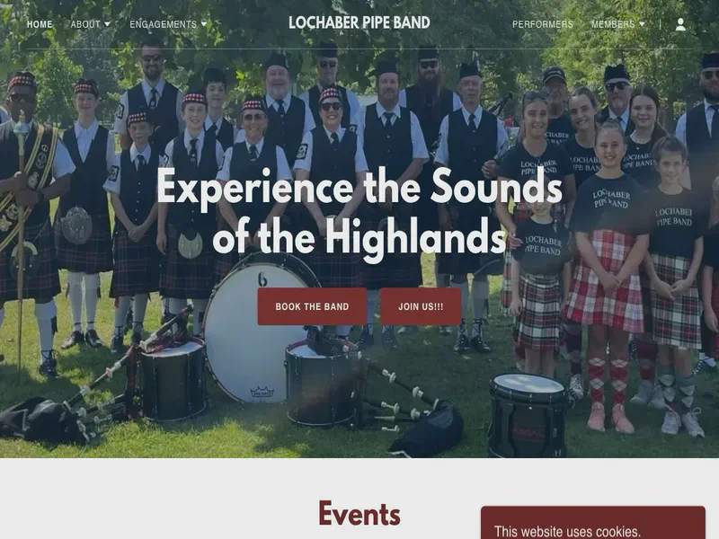 Website preview for www.lochaberpipeband.com