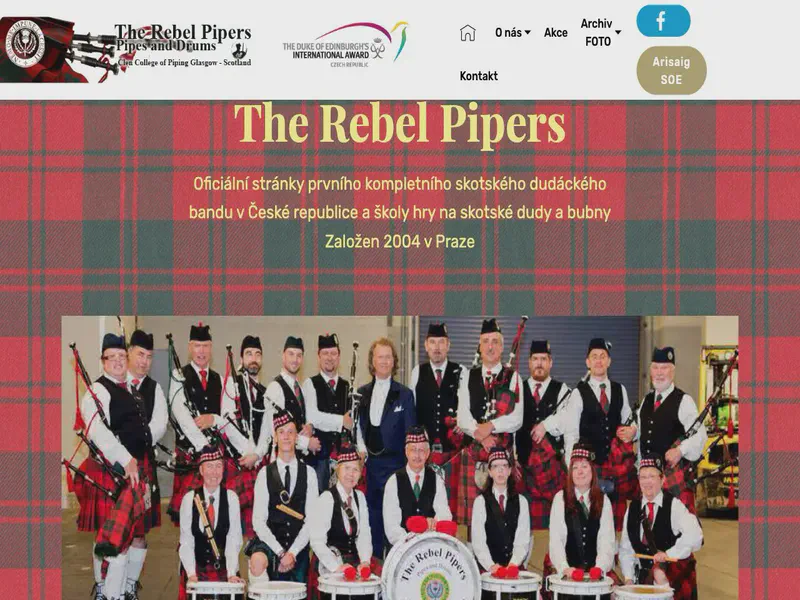 Website preview for www.rebelpiper.cz